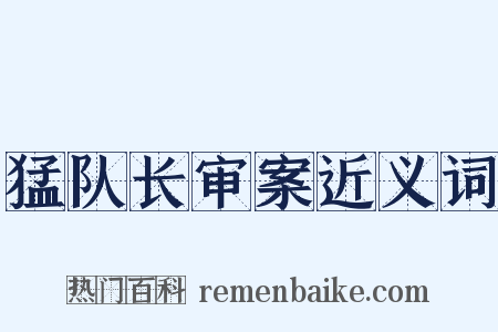 猛队长审案近义词是什么意思的图片
